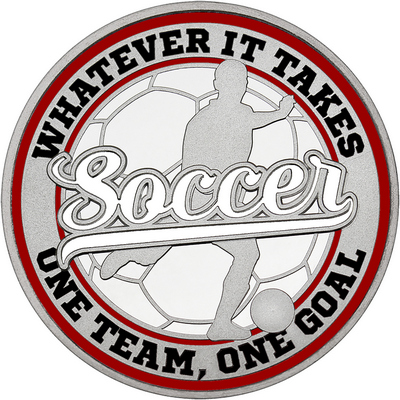 White "Soccer" with Maroon Outer Circular Borders